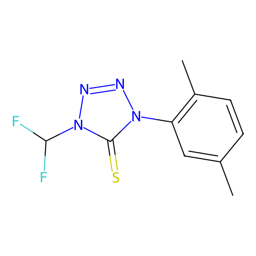 1-(difluoromethyl)-4-(2,5-dimethylphenyl)-1,4-dihydro-5H-tetrazole-5-thione structure