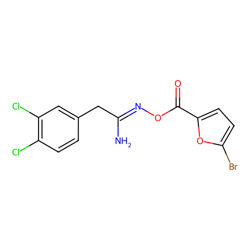 (1Z)-N'-{[(5-bromofuran-2-yl)carbonyl]oxy}-2-(3,4-dichlorophenyl)ethanimidamide structure