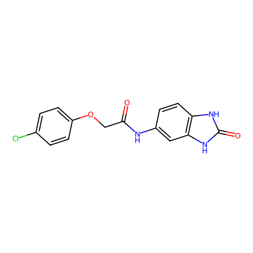 2-(4-chlorophenoxy)-N-(2-oxo-2,3-dihydro-1H-benzo[d]imidazol-5-yl)acetamide structure