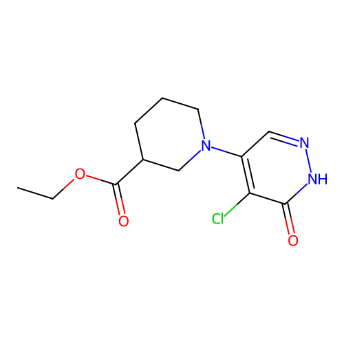 Ethyl 1-(5-chloro-6-oxo-1,6-dihydropyridazin-4-yl)piperidine-3-carboxylate structure