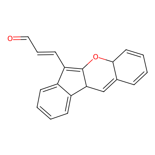 (E)-3-(4a,10b-dihydroindeno[2,1-b]chromen-6-yl)prop-2-enal structure