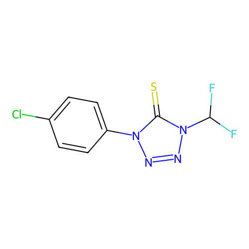 1-(4-chlorophenyl)-4-(difluoromethyl)-1,4-dihydro-5H-tetrazole-5-thione structure