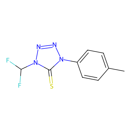 1-(difluoromethyl)-4-(4-methylphenyl)-1,4-dihydro-5H-tetrazole-5-thione structure