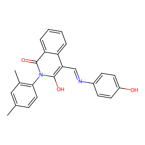 (4Z)-2-(2,4-dimethylphenyl)-4-[(4-hydroxyanilino)methylidene]isoquinoline-1,3-dione structure