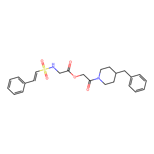 2-(4-Benzylpiperidin-1-yl)-2-oxoethyl 2-(2-phenylethenesulfonamido)acetate structure