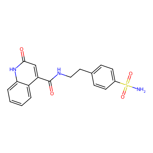 2-hydroxy-N-[2-(4-sulfamoylphenyl)ethyl]quinoline-4-carboxamide structure
