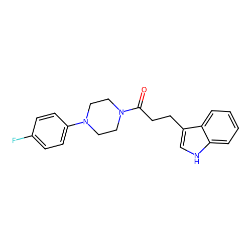 1-(4-(4-fluorophenyl)piperazin-1-yl)-3-(1H-indol-3-yl)propan-1-one structure