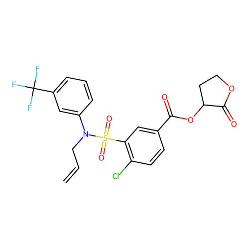 (2-oxooxolan-3-yl) 4-chloro-3-[prop-2-enyl-[3-(trifluoromethyl)phenyl]sulfamoyl]benzoate structure
