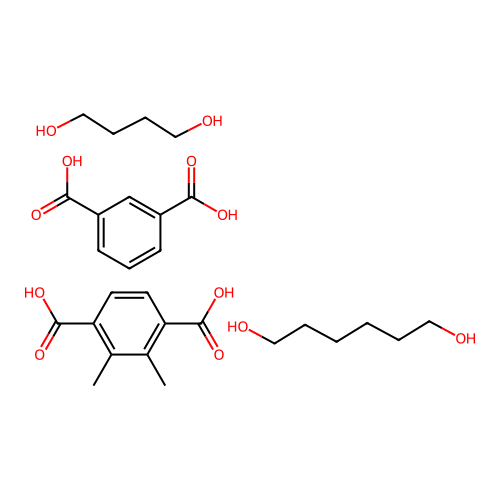 (C10-H10-O4.C8-H6-O4.C6-H14-O2.C4-H10-O2)x- structure