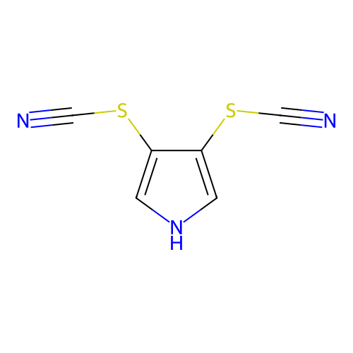 4-(cyanosulfanyl)-1H-pyrrol-3-yl thiocyanate structure
