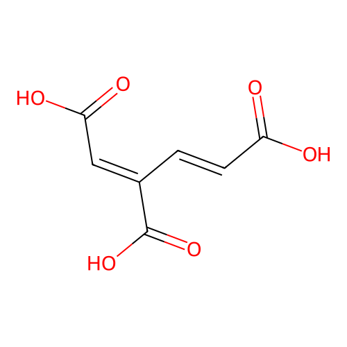 (1E,3E)-buta-1,3-diene-1,2,4-tricarboxylic acid structure