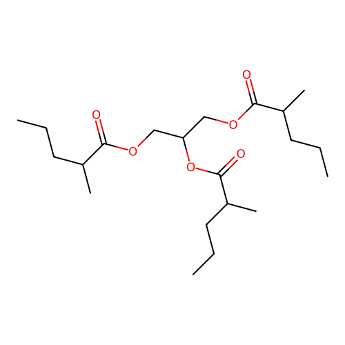 Pentanoic acid, 2-methyl-, 1,2,3-propanetriyl ester structure