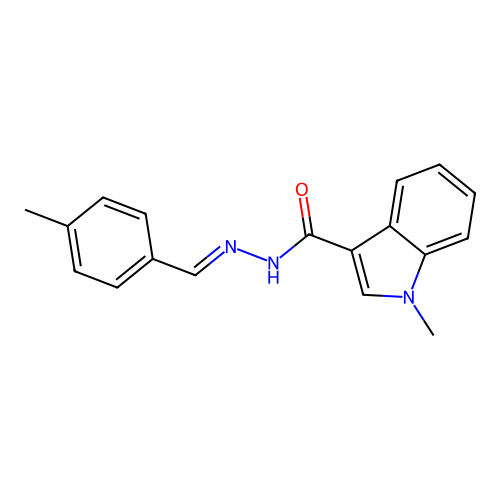 1-methyl-N'-[(E)-(4-methylphenyl)methylidene]-1H-indole-3-carbohydrazide structure
