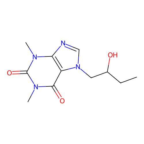1H-Purine-2,6-dione, 3,7-dihydro-1,3-dimethyl-7-(2-hydroxybutyl)- structure