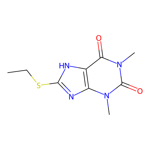 8-(Ethylsulfanyl)-1,3-dimethyl-3,7-dihydro-1h-purine-2,6-dione structure