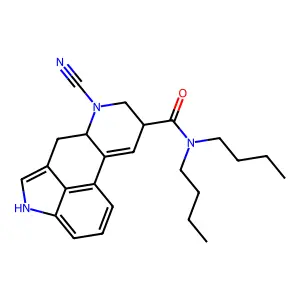 N,N-dibutyl-7-cyano-6,6a,8,9-tetrahydro-4H-indolo[4,3-fg]quinoline-9-carboxamide structure