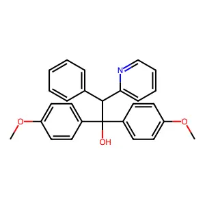 1,1-Di(4-methoxyphenyl)-2-phenyl-2-(2-pyridyl)ethanol structure