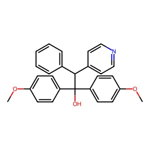 1,1-Di(4-methoxyphenyl)-2-phenyl-2-(4-pyridyl)ethanol structure