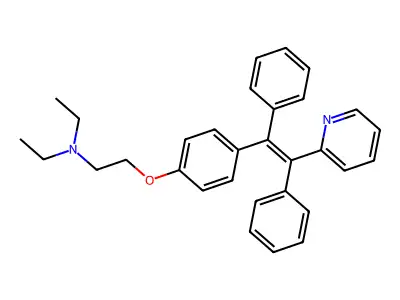 1,2-Diphenyl-1-(4-diethylaminoethoxyphenyl)-2-(2-pyridyl)ethene structure