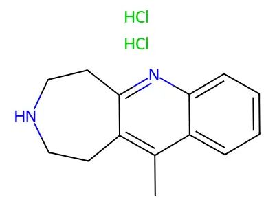 1H-Azepino(4,5-b)quinoline, 2,3,4,5-tetrahydro-11-methyl-, dihydrochloride structure