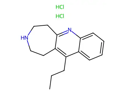 1H-Azepino(4,5-b)quinoline, 2,3,4,5-tetrahydro-11-propyl-, dihydrochloride structure