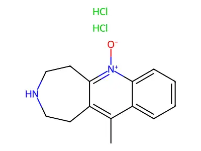 1H-Azepino(4,5-b)quinoline, 2,3,4,5-tetrahydro-11-methyl-, 6-oxide, dihydrochloride structure