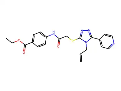 ethyl 4-[({[4-(prop-2-en-1-yl)-5-(pyridin-4-yl)-4H-1,2,4-triazol-3-yl]sulfanyl}acetyl)amino]benzoate structure