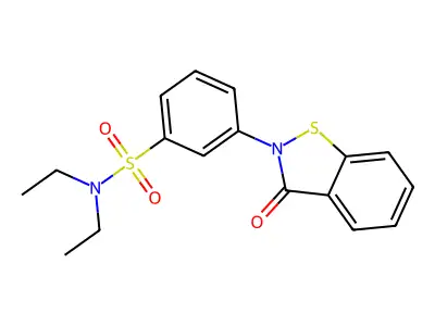 N,N-diethyl-3-(3-oxo-2,3-dihydro-1,2-benzothiazol-2-yl)benzene-1-sulfonamide structure