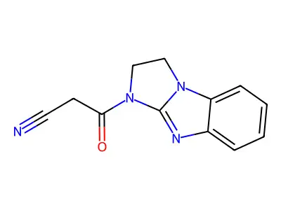 3-Oxo-3-{2,5,7-triazatricyclo[6.4.0.0,2,6]dodeca-1(12),6,8,10-tetraen-5-yl}propanenitrile structure