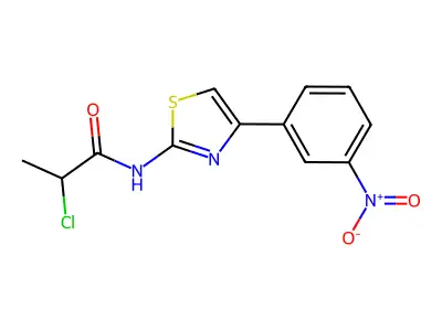 2-chloro-N-[4-(3-nitrophenyl)-1,3-thiazol-2-yl]propanamide structure