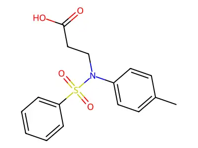 3-[N-(4-methylphenyl)benzenesulfonamido]propanoic acid structure