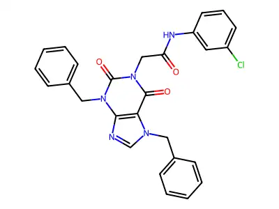 N-(3-Chlorophenyl)-2,3,6,7-tetrahydro-2,6-dioxo-3,7-bis(phenylmethyl)-1H-purine-1-acetamide structure