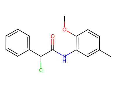 2-chloro-N-(2-methoxy-5-methylphenyl)-2-phenylacetamide structure