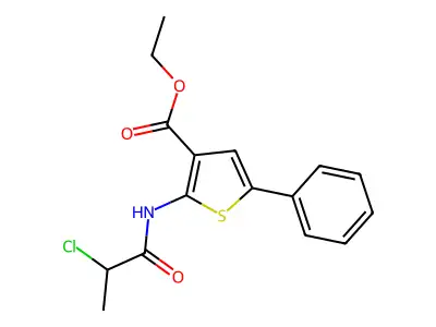 Ethyl 2-(2-chloropropanamido)-5-phenylthiophene-3-carboxylate structure