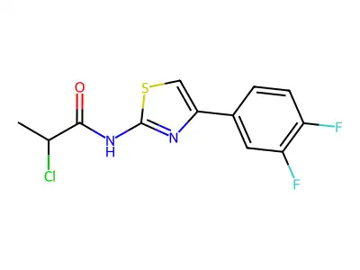 2-Chloro-N-[4-(3,4-difluorophenyl)-2-thiazolyl]propanamide structure