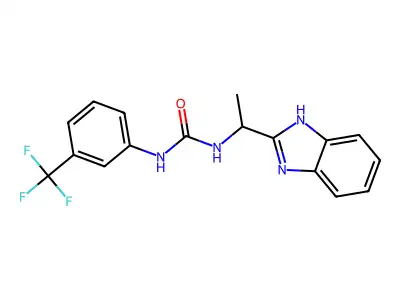 3-[1-(1H-1,3-benzodiazol-2-yl)ethyl]-1-[3-(trifluoromethyl)phenyl]urea structure