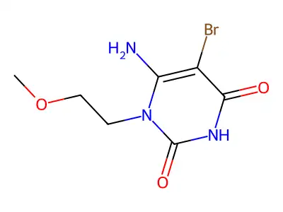 6-Amino-5-bromo-1-(2-methoxy-ethyl)-1H-pyrimidine-2,4-dione structure