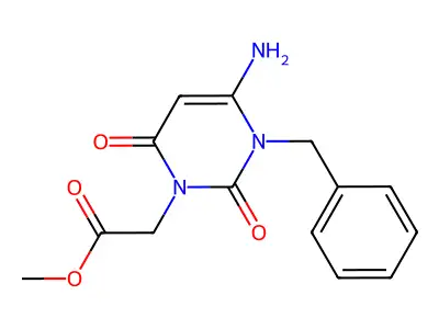 Methyl 2-(4-amino-3-benzyl-2,6-dioxo-1,2,3,6-tetrahydropyrimidin-1-yl)acetate structure