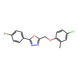 2-(4-Bromophenyl)-5-[(4-chloro-2-methylphenoxy)methyl]-1,3,4-oxadiazole structure