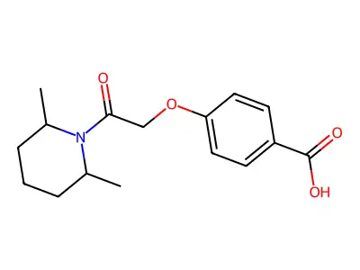 4-[2-(2,6-Dimethylpiperidin-1-yl)-2-oxoethoxy]benzoic acid structure