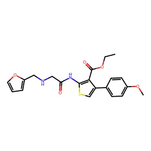 ethyl 2-(2-((furan-2-ylmethyl)amino)acetamido)-4-(4-methoxyphenyl)thiophene-3-carboxylate structure