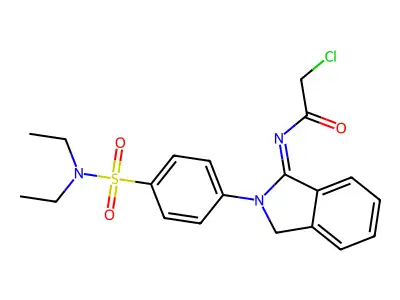 2-Chloro-N-{2-[4-(diethylsulfamoyl)phenyl]-2,3-dihydro-1H-isoindol-1-ylidene}acetamide structure