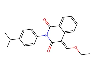 4-(ethoxymethylidene)-2-[4-(propan-2-yl)phenyl]-1,2,3,4-tetrahydroisoquinoline-1,3-dione structure