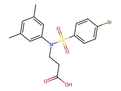 3-[N-(3,5-dimethylphenyl)4-bromobenzenesulfonamido]propanoic acid structure