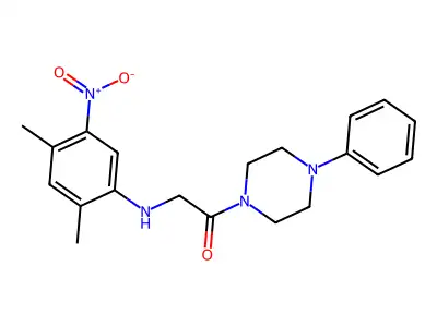 2-[(2,4-Dimethyl-5-nitrophenyl)amino]-1-(4-phenyl-1-piperazinyl)ethanone structure
