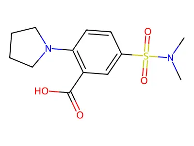 5-(Dimethylsulfamoyl)-2-(pyrrolidin-1-yl)benzoic acid structure
