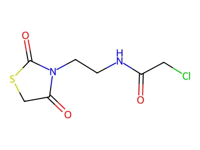 2-chloro-N-[2-(2,4-dioxo-1,3-thiazolidin-3-yl)ethyl]acetamide structure