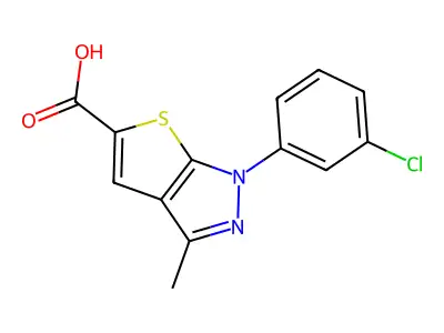 1-(3-Chlorophenyl)-3-methyl-1H-thieno[2,3-c]pyrazole-5-carboxylic acid structure