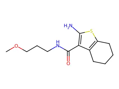 2-amino-N-(3-methoxypropyl)-4,5,6,7-tetrahydro-1-benzothiophene-3-carboxamide structure