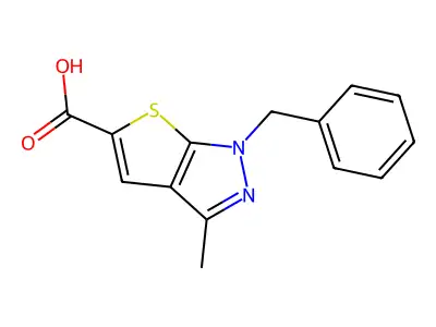1-Benzyl-3-methyl-1H-thieno[2,3-c]pyrazole-5-carboxylic acid structure